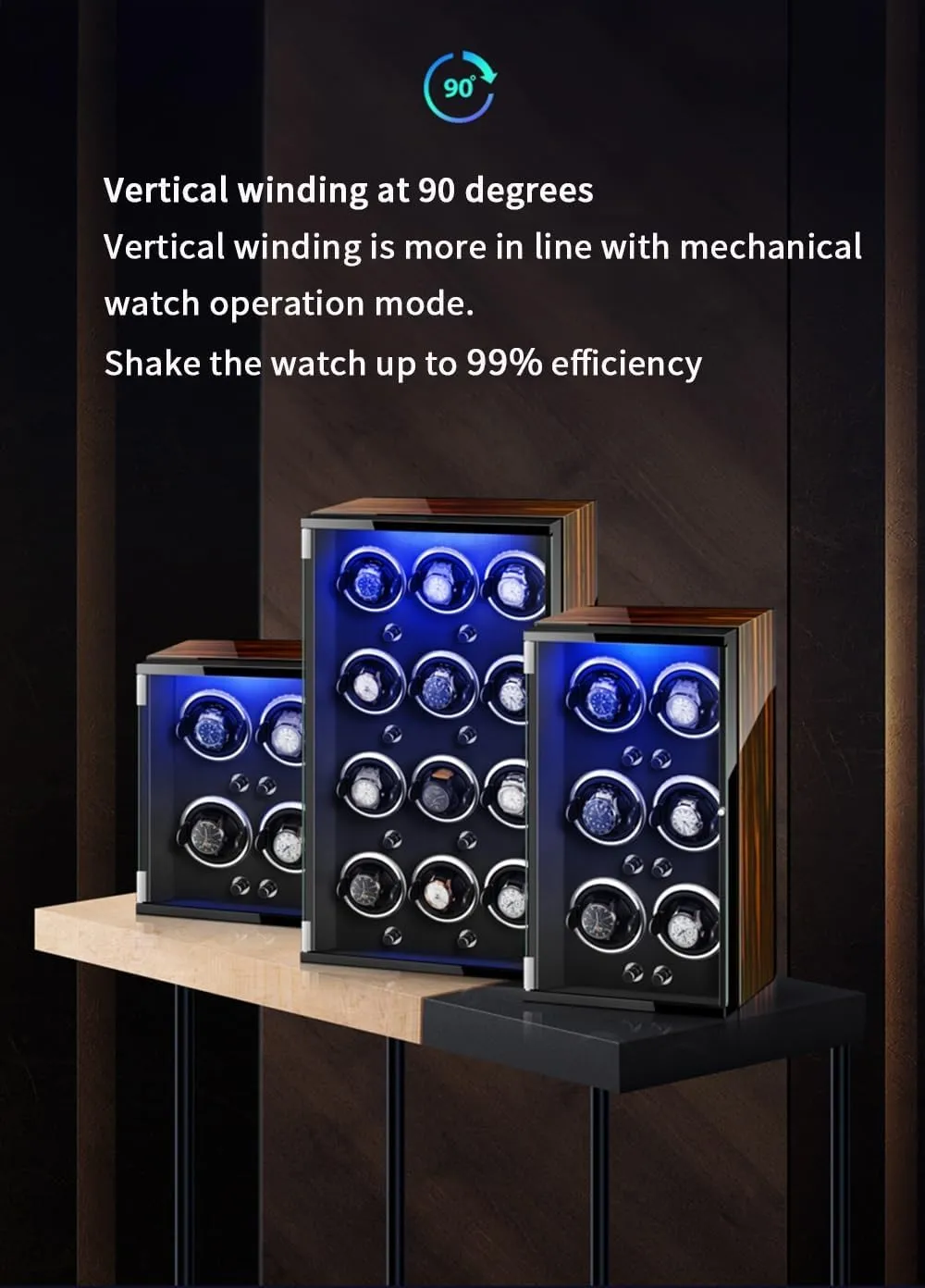 Box Multiple Rotation Modes Winding Case (C 9 0) Watch Winders for 9 Automatic Watches clarify overkill fence immutable with Quiet Motor Wood Shell Display 