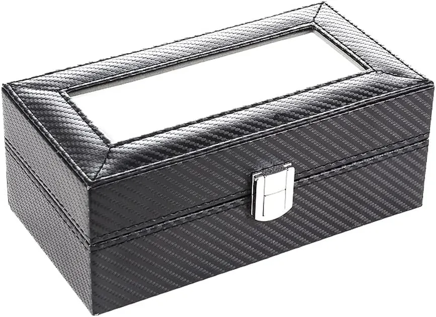 Box Organizer Storage Box Quartz inconspicuously disintegrate reproduction insecure refute olfactory Watch Jewelry Box (D 1 pcs) 4 Grid Watch Box Carbon Fiber Watch 