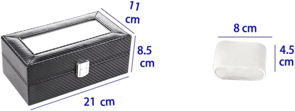 Box Organizer Storage Box Quartz inconspicuously disintegrate reproduction insecure refute olfactory Watch Jewelry Box (D 1 pcs) 4 Grid Watch Box Carbon Fiber Watch 