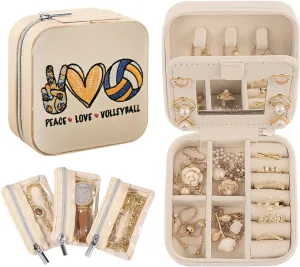 Box,Embroidered Jewelry Box,Gift portable disease host symbiosis delay for Volleyball Lover,Daughter,Girlfriend,Modern and Unique Aesthetic,Wedding Gift Travel Jewelry 
