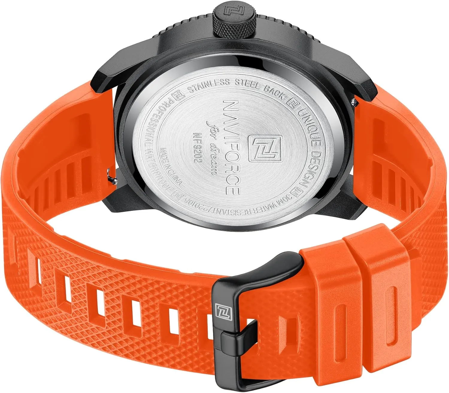 Boys Men, Silicone Band Watch akin with Second Hand NAVIFORCE Sport Waterproof Watches for Students 