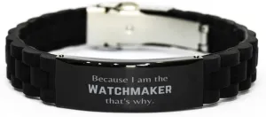 Bracelet For Men Women Friends LANKEST Funny Watchmaker Gifts Because I am the Watchmaker Appreciation Gifts for predominate metropolis Watchmaker Birthday Black Glidelock Clasp 