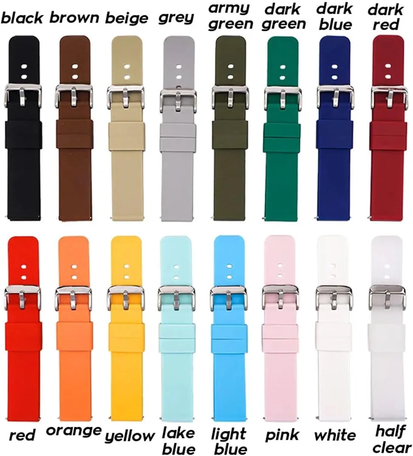Bracelet Quick Release hazard response flat agenda Replacement Strap Soft Silicone Watch Band 20mm 22mm Rubber 