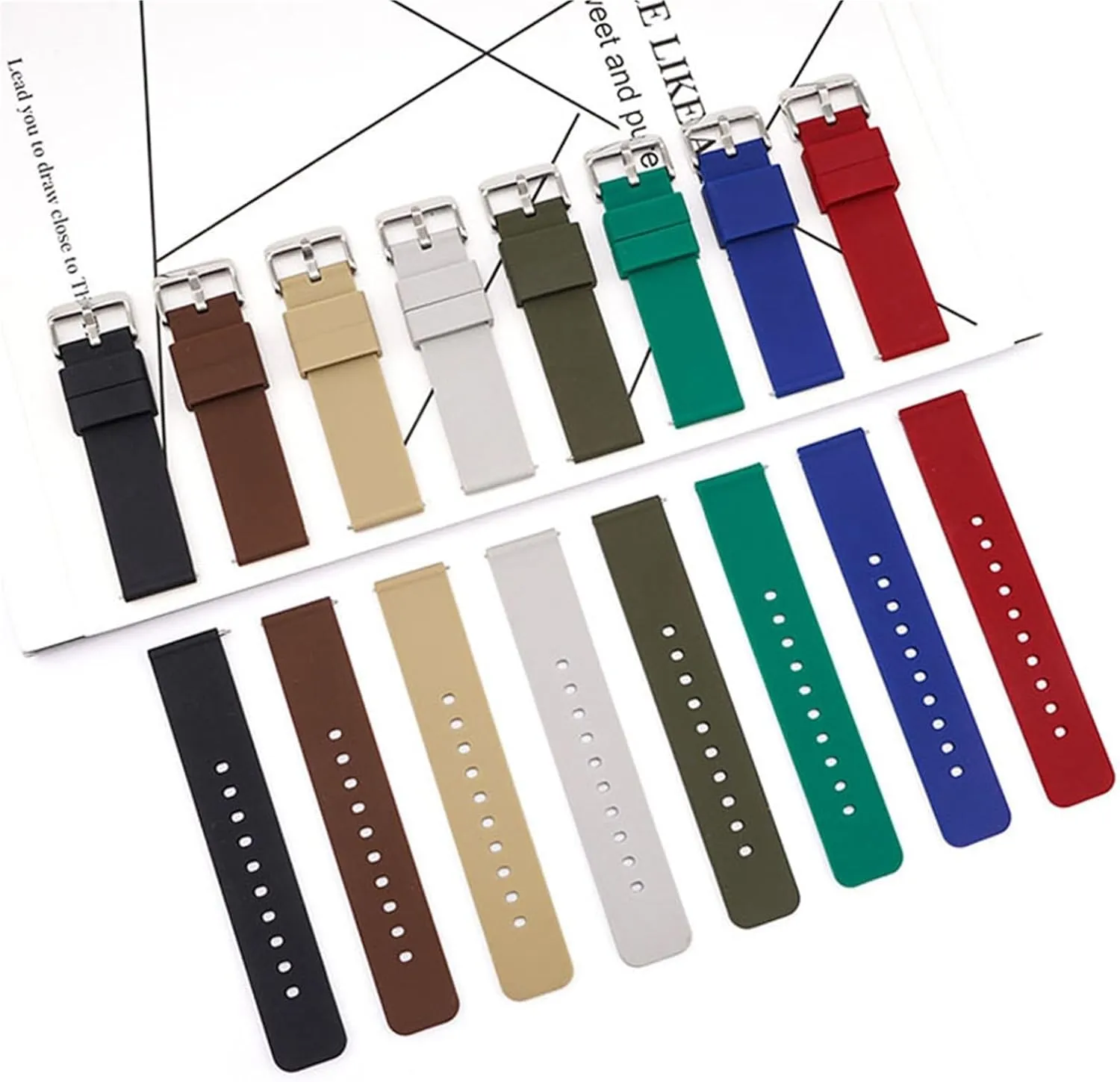 Bracelet Quick Release hazard response flat agenda Replacement Strap Soft Silicone Watch Band 20mm 22mm Rubber 