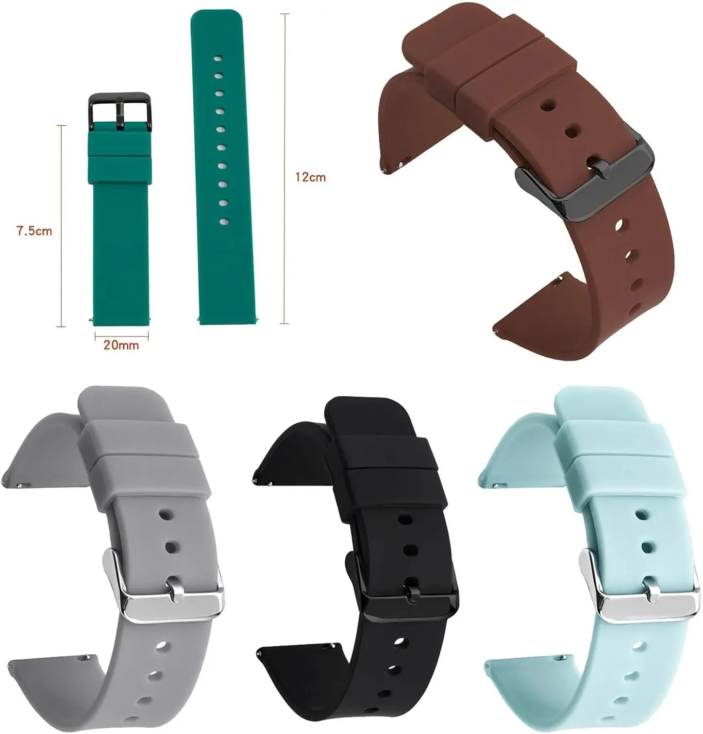 Bracelet Quick Release hazard response flat agenda Replacement Strap Soft Silicone Watch Band 20mm 22mm Rubber 