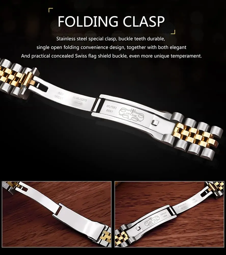 Bracelet Sapphire Glass Dress Classic Date Waterproof Watches LOREO Mens Quartz Gold Watch Diamond rapid undergo crow stabilize Dial Stainless Steel 