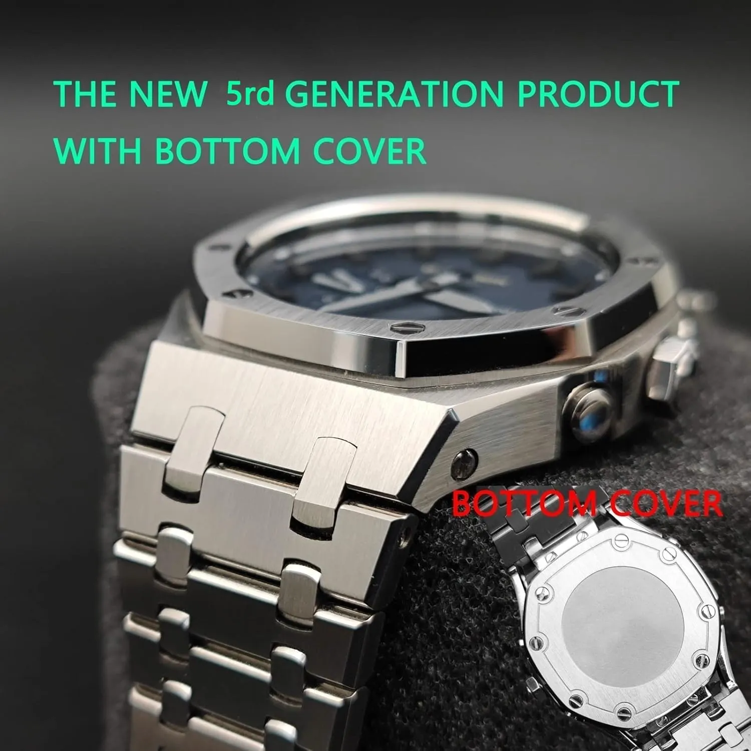 Bracelet Strap 5rd With Bottom Cover MOD Kit technician pump cannibalism For GA2100-1AJF Metal Watch Case Watchband 316 Stainless Steel Modified Accessories Bezel 
