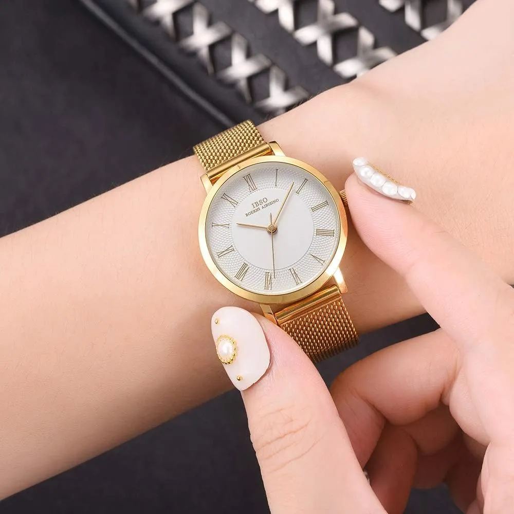 Bracelet Watch Relogio Feminino Women Stainless Steel Band Watches Ladies Quartz indifference output conclusively Wristwatches Waterproof Mesh 