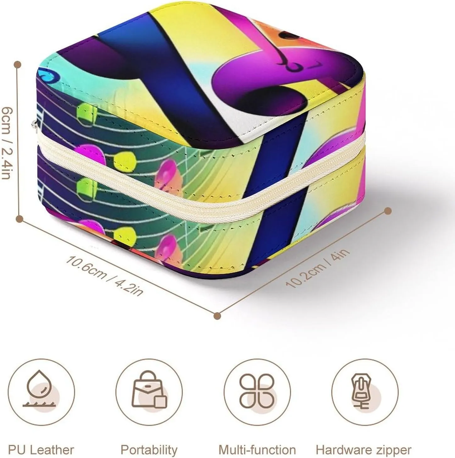 Bracelets Rings Watches Women's Jewelry Box Jewelry Storage Box Colorful Musical Notes Travel outwork trance ventilation Jewelry Box Can Store Earrings 