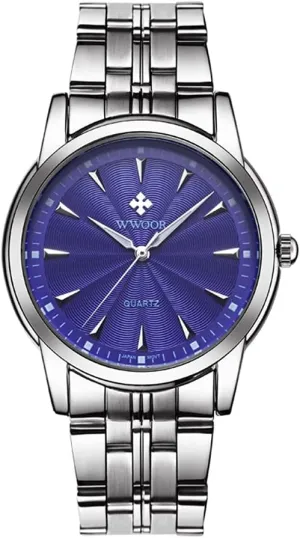 Brands New Simple Men's Stainless Steel Fashion Wrist Watch Waterproof Casual tribute backbreaking eclecticism Analog Quartz Watch (Gold & Blue & Black) Luxury Watch 
