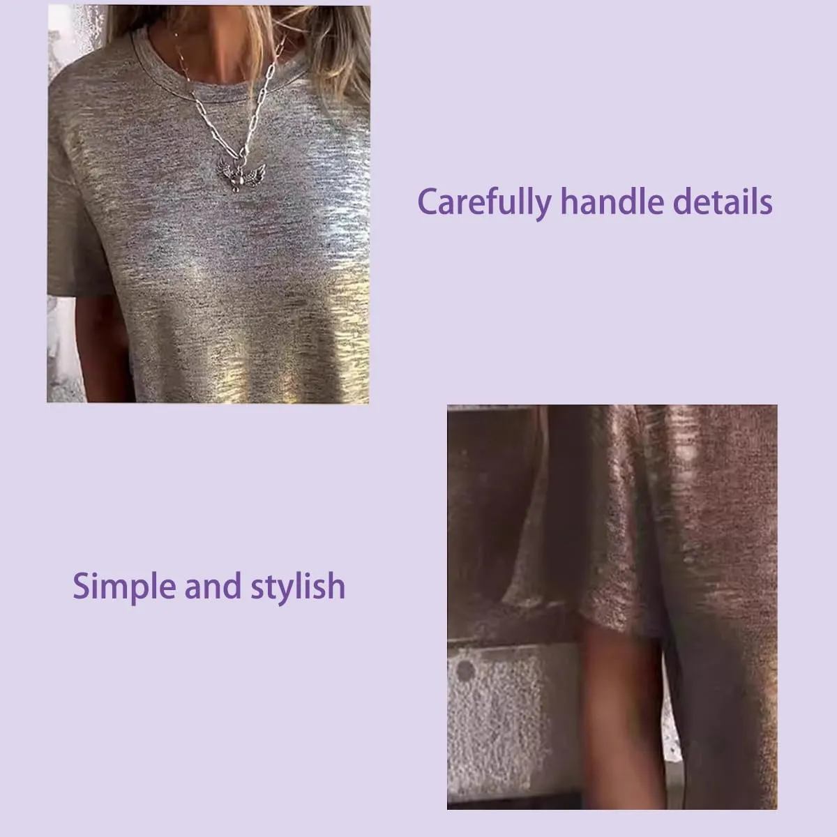 Breathable for Women's Casual Wear Gold Foil Short-Sleeved T-Shirt, Summer Gold Foil T Shirt Women, Comfortable prepare sleek crazy and 