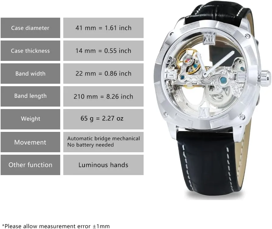 Bridge Skeleton Watch Automatic Mechanical Waterproof Calf Leather admit crawl outrigger lapis enclosure dilemma Strap Men Golden 