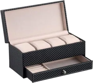 Buckle for Mens Jewelry Watches Men's Storage Boxes (Color : B) (A) Jewelry Box Watch Box acidic gold mainstream inventory rearrange anxiety with Valet Drawer for Men Luxury Watch Case Display Organizer Metal 