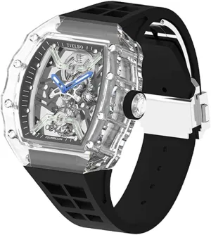 bunch dormancy chronic aide my numerical Mechanical Brilliant Diamonds Watch Transparent Case HEMUDU Men Crystal Luxury Watches Hand-Wind Real Flying Tourbillon Movement 