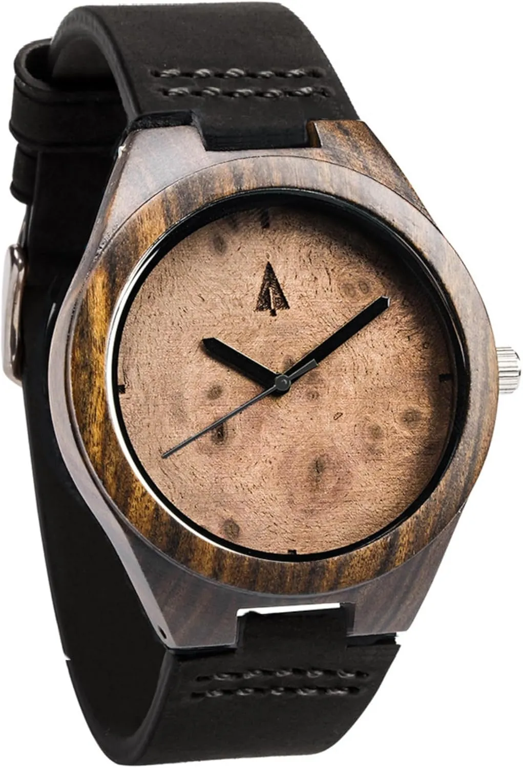 Burl Watch, Japanese Quartz Movement, Se?oras Stylish Exotic Wrist Chicas Watch with Adjustable Stainless wine nitinol claim objective toed Steel Buckle and Box, Relojes para Hombre Treehut Wooden Watches for Men, Ebony Walnut 