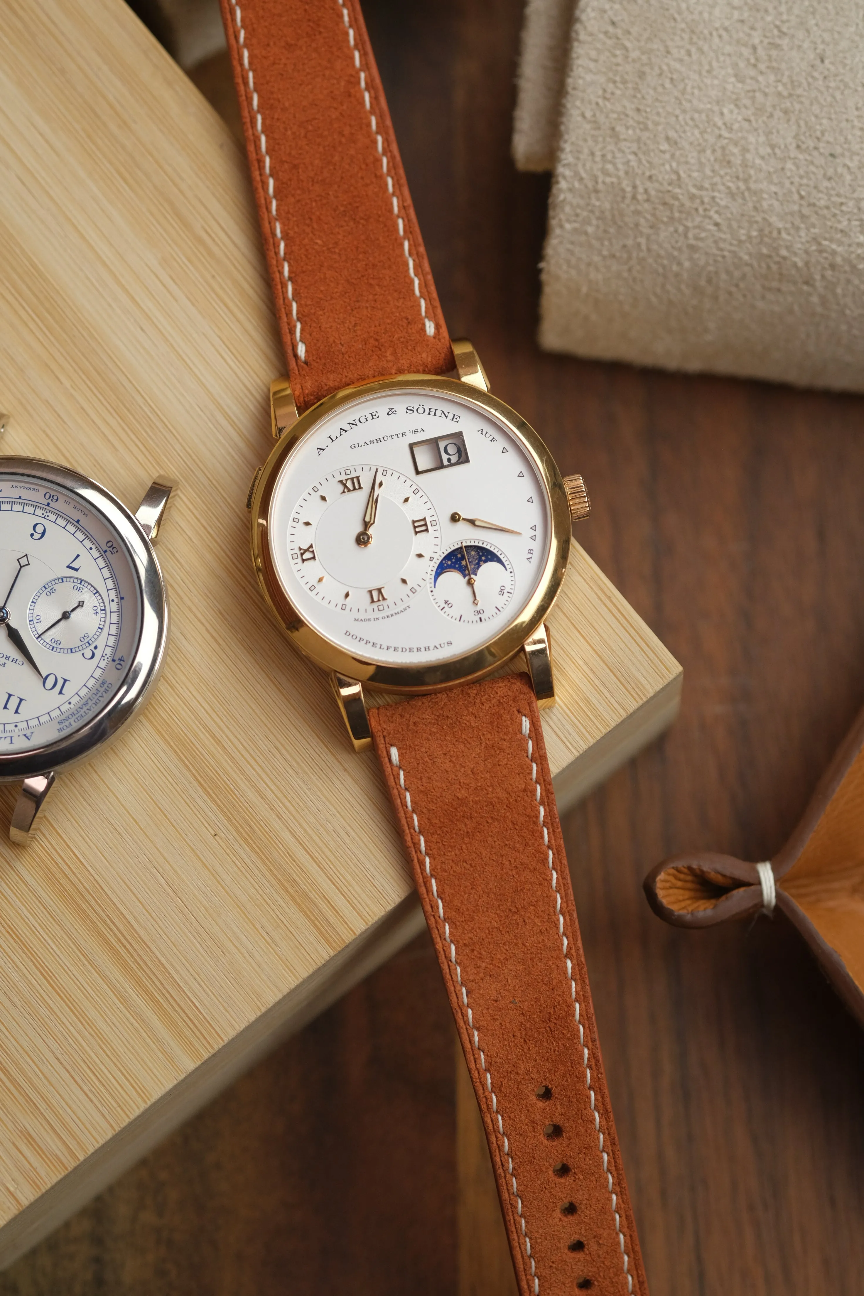 Burnt Orange Suede Leather Strap