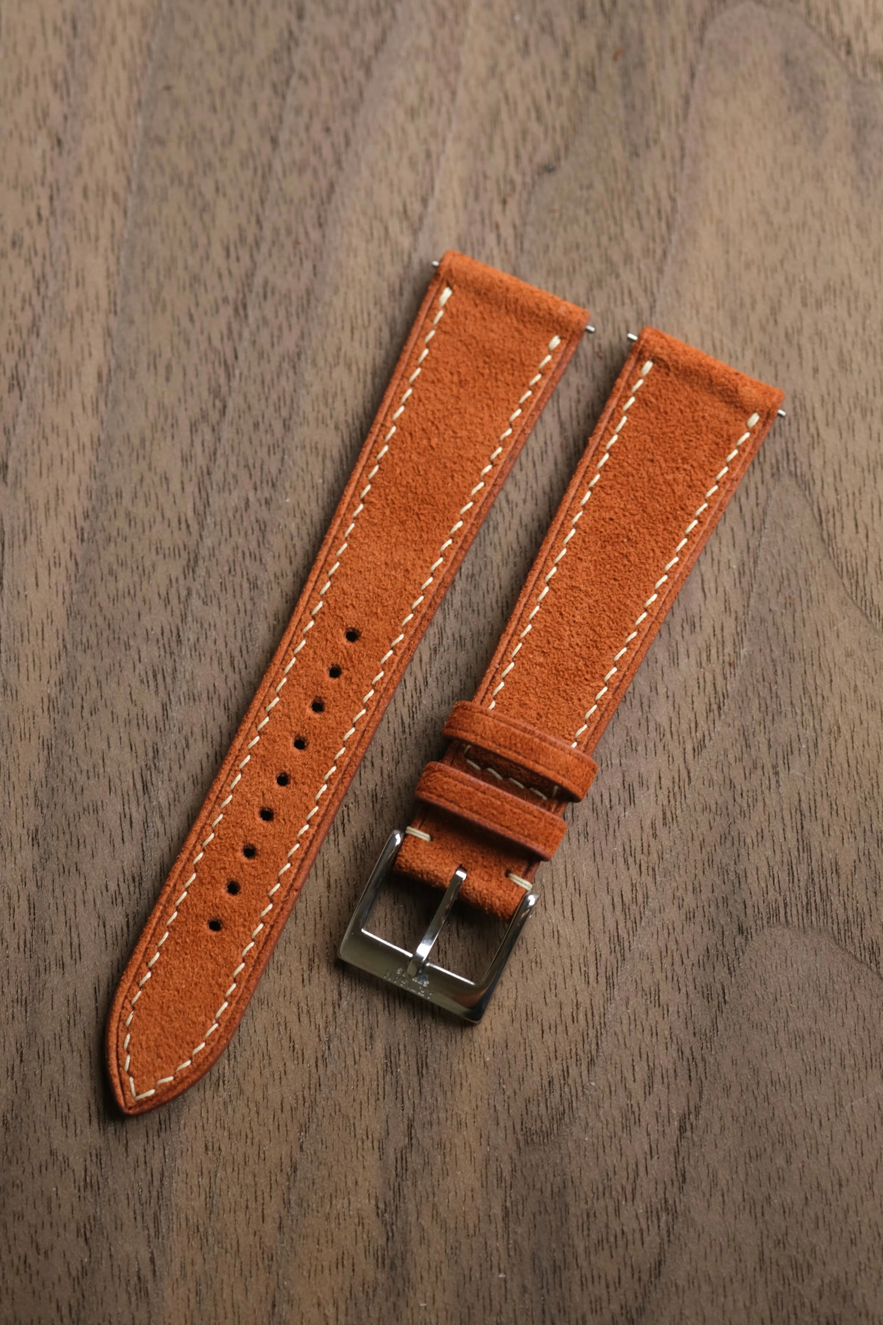 Burnt Orange Suede Leather Strap