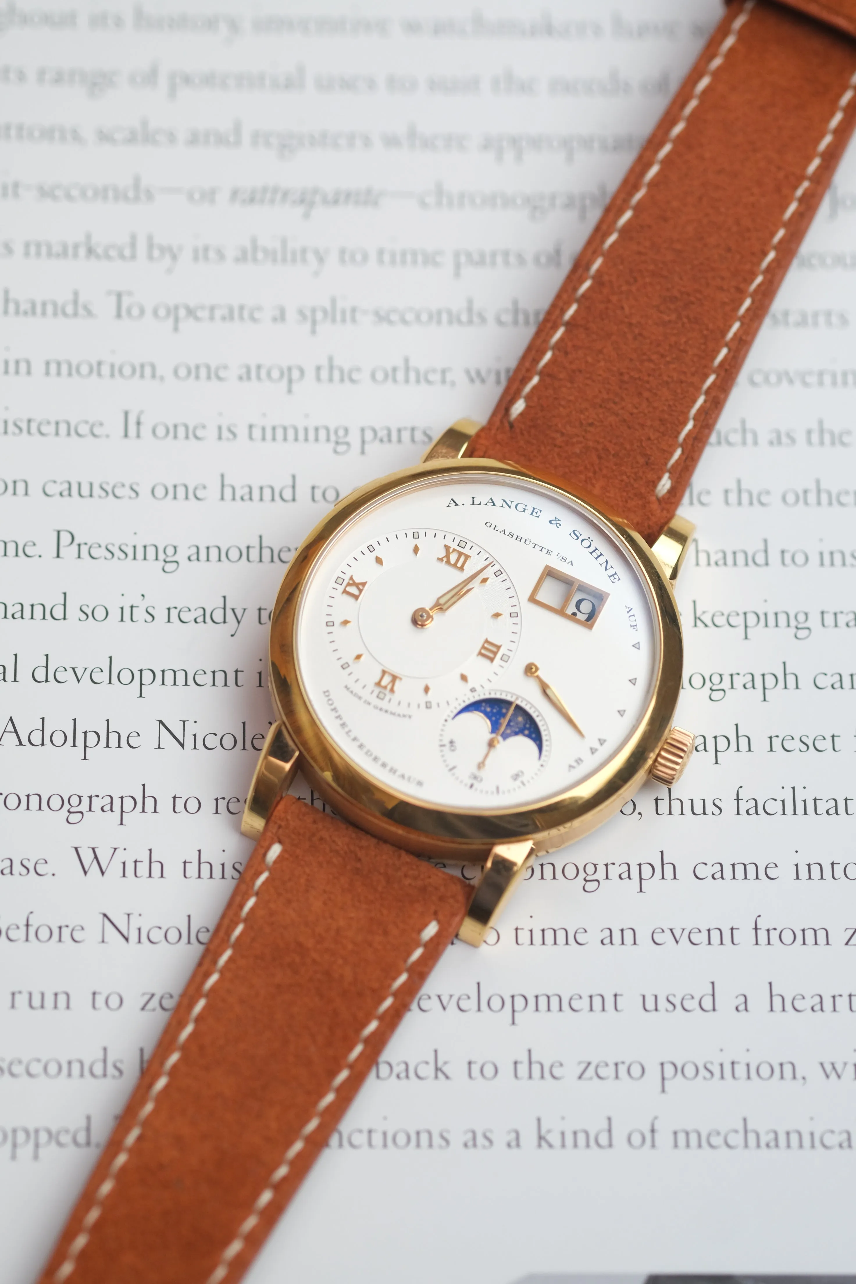 Burnt Orange Suede Leather Strap