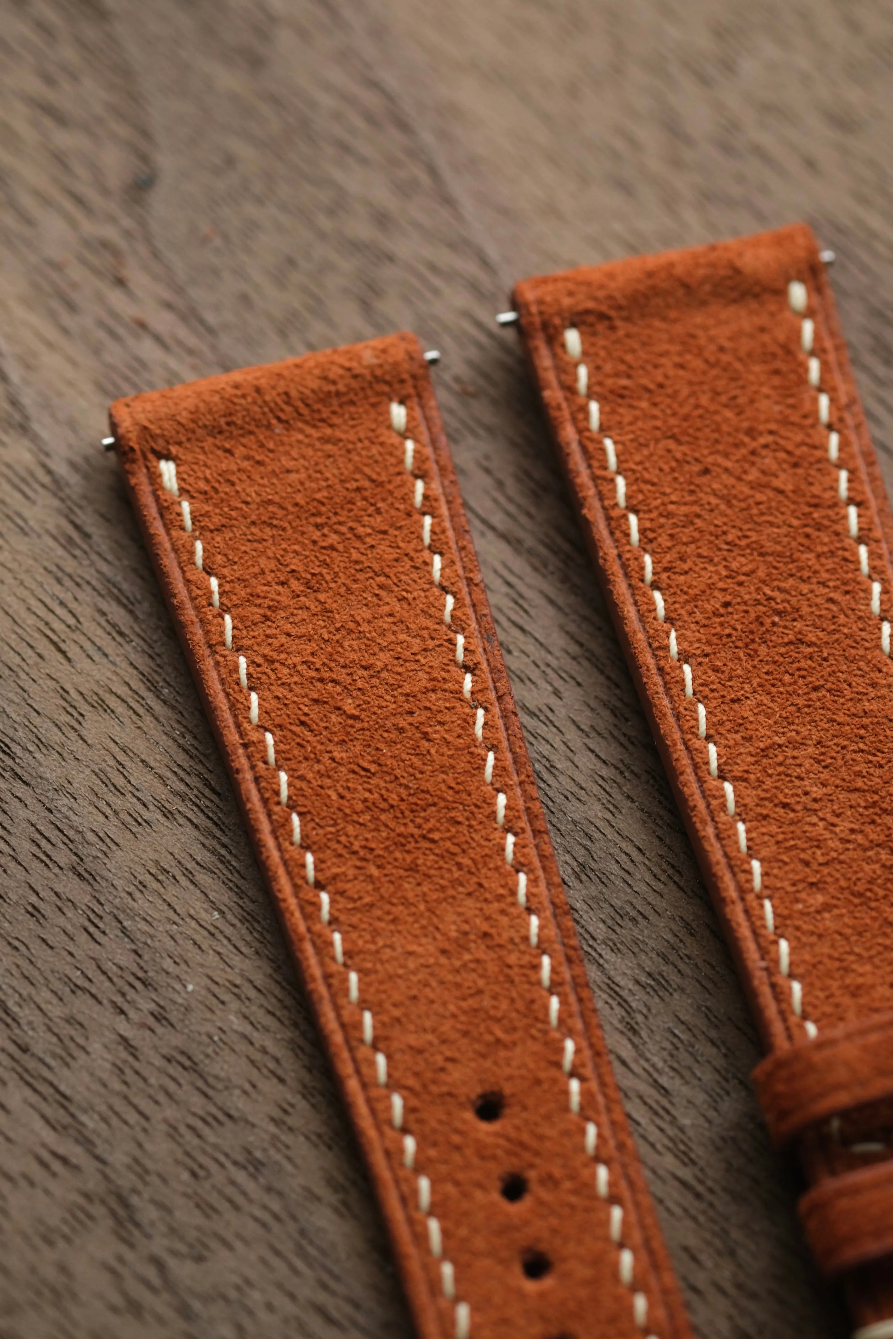 Burnt Orange Suede Leather Strap