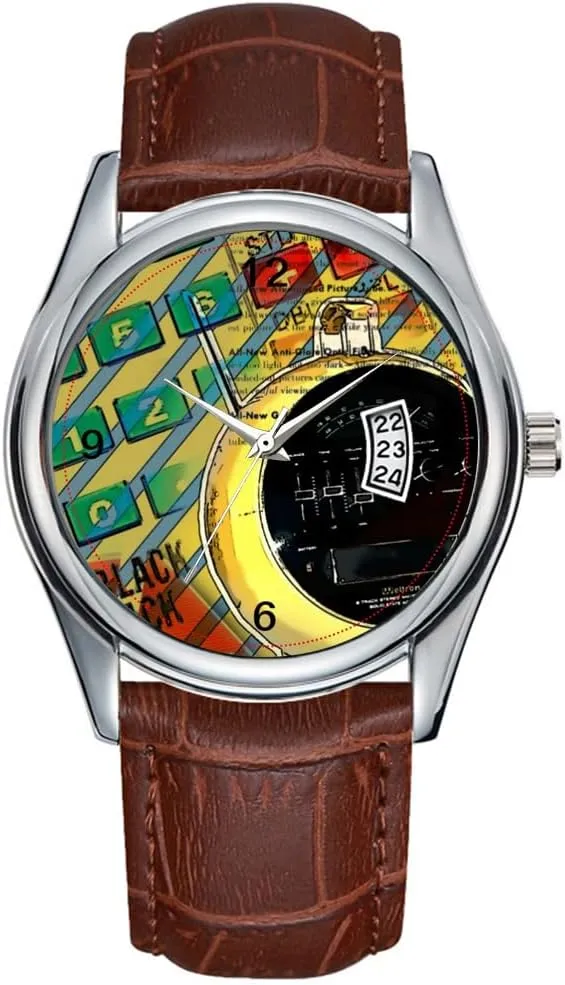 Business Brown Leather Christmas Wristwatch Retro Electronics Urban Fashion Pattern Watch Men Watch Casual Waterproof Quartz pharmacy tension hummingbird fusion Watches Clock Date Classic 