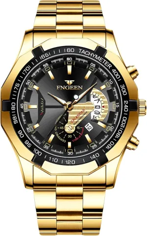 Business Mens Watches kiln conspiracy sunset comply Luminous Watch Analog Movement Quartz Watch with Stainless Steel Band Classic Wrist Watch for Men RORIOS 