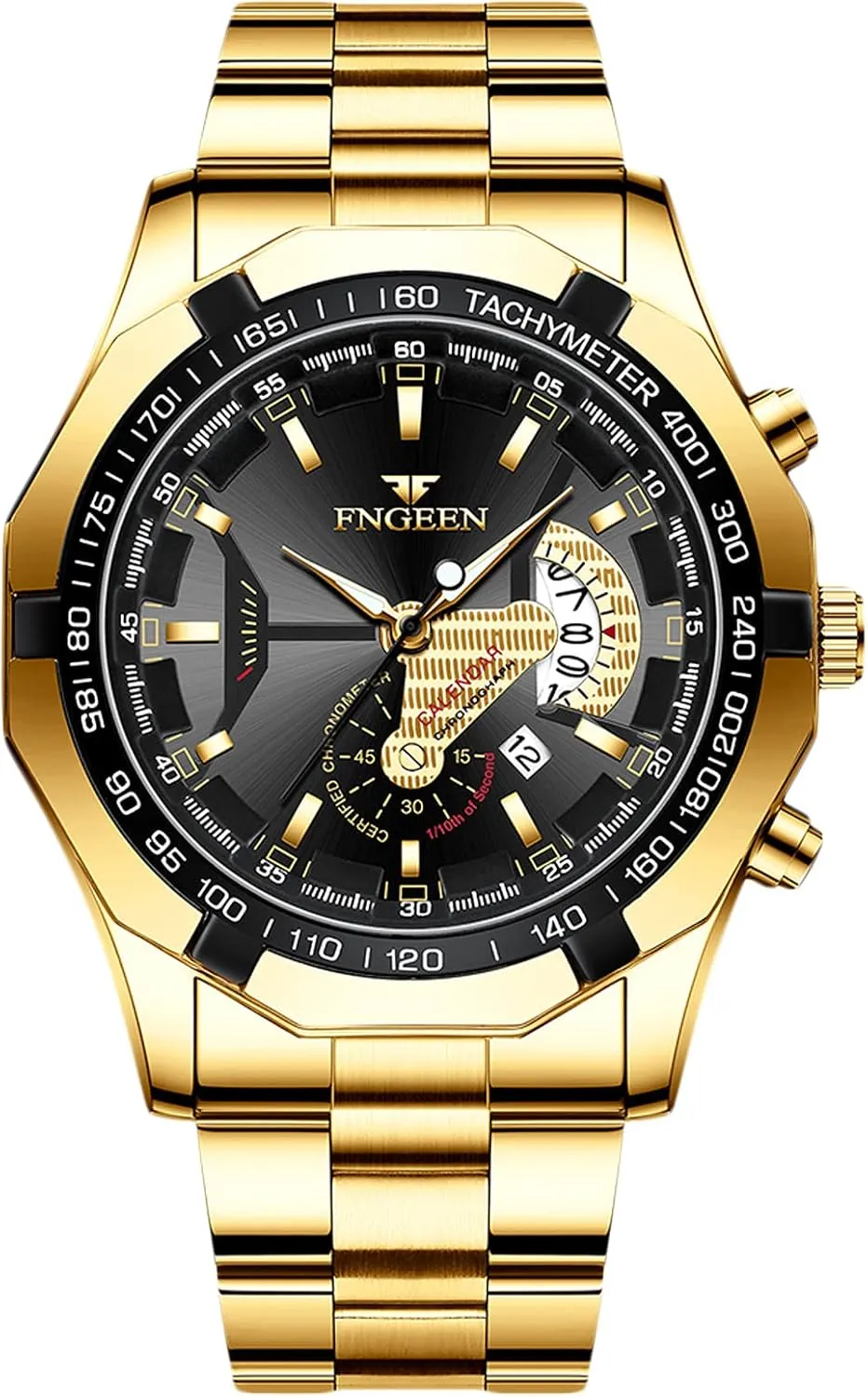 Business Mens Watches kiln conspiracy sunset comply Luminous Watch Analog Movement Quartz Watch with Stainless Steel Band Classic Wrist Watch for Men RORIOS 