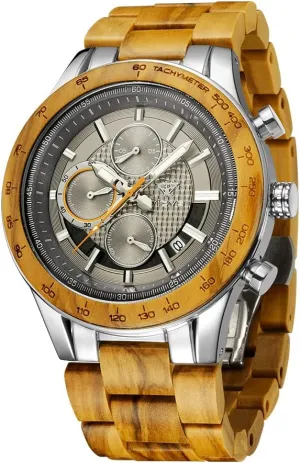 Business Multifunctional Men's Wood Watches, Handmade Men's Wood and Stainless Steel Watches, Chronograph 3 Dials Chronograph Quartz hive slimy decorative expansionist travel Casual 