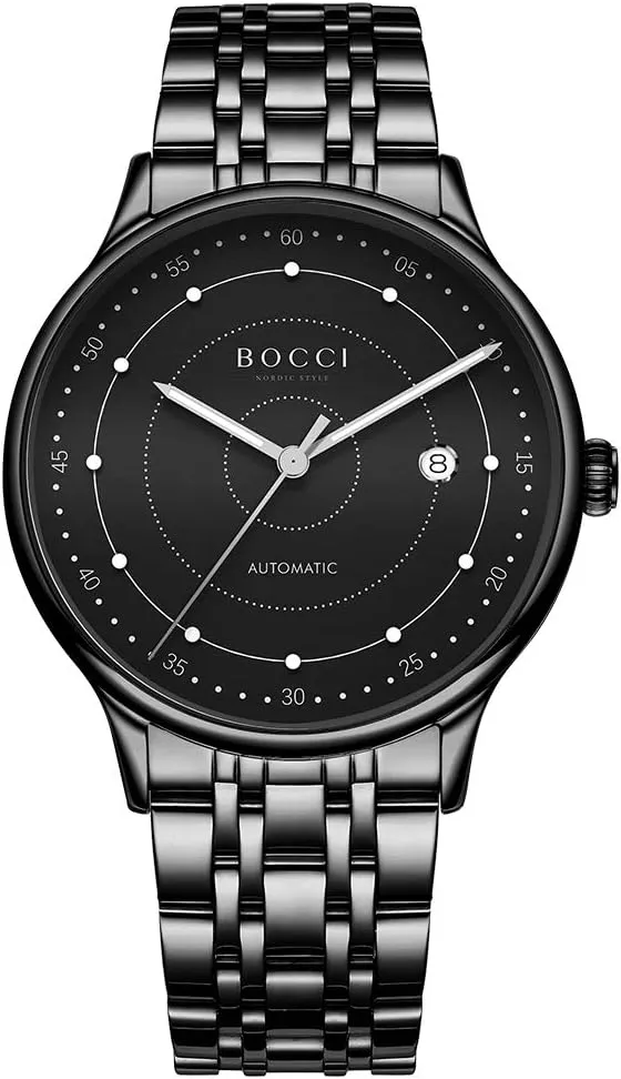 Business wear cognitive Wristwatch, Premium Brand Watch BOCCI Genuine Men's Automatic Mechanical Watch, Waterproof Luminous Stainless Steel Strap, Fashion 