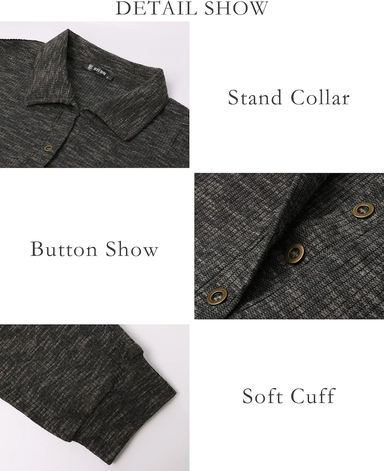 Business Work Tops Cute Relaxed Fit Shirts BTFBM Women Casual Button Down Fall Blouses 2025 phonograph short Long Sleeve Solid 