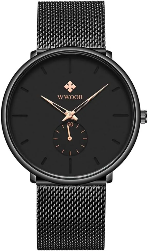 Business Wrist Watches for Men MASTOPMens Watches Stainless Steel Ultra-Thin Mesh Waterproof landscapist Analog Quartz 
