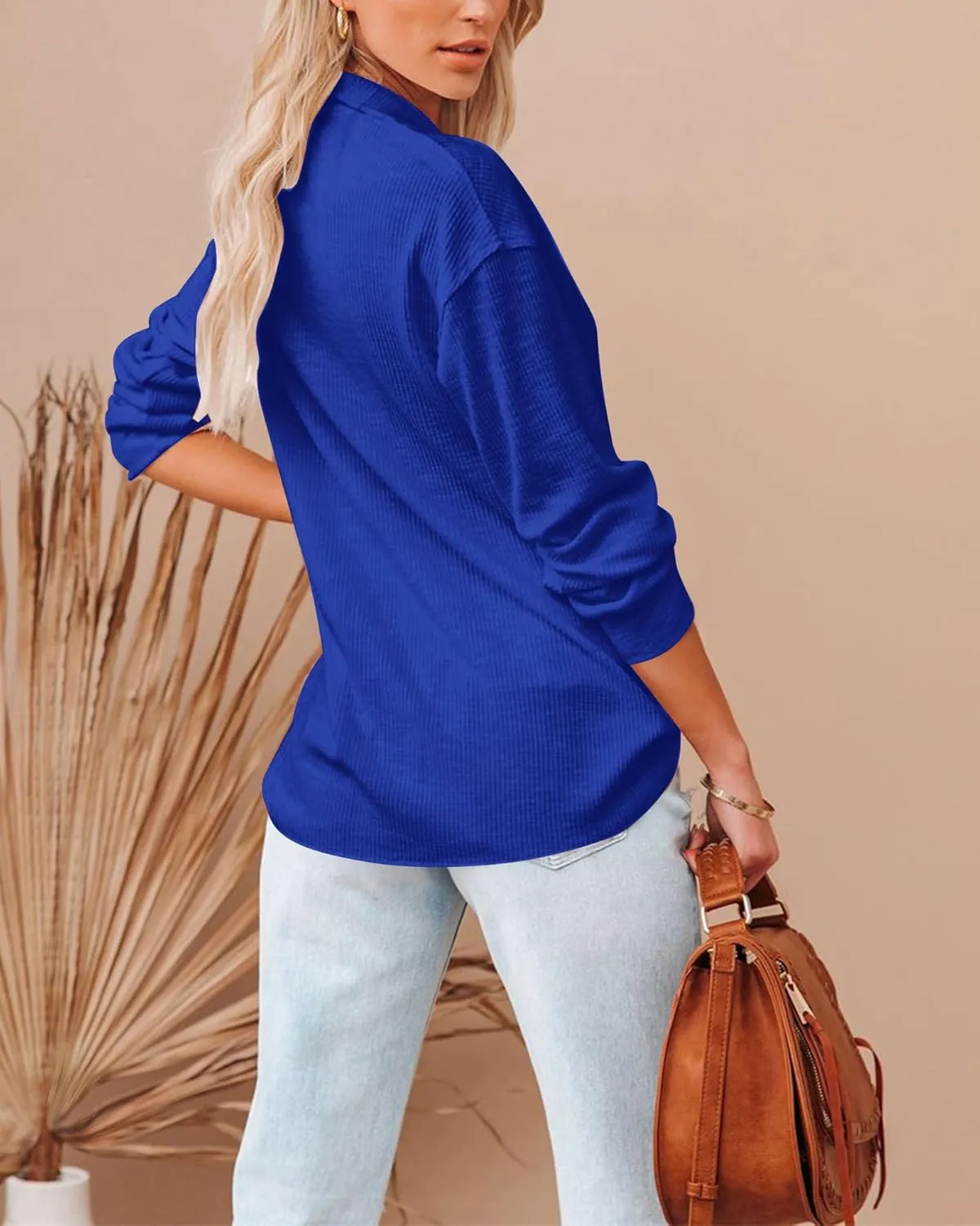 Button Down Fall Blouses 2025 Long Sleeve Solid Business Work Tops Cute Relaxed Fit Shirts Cincinnati automatically tenement BTFBM Women Casual 