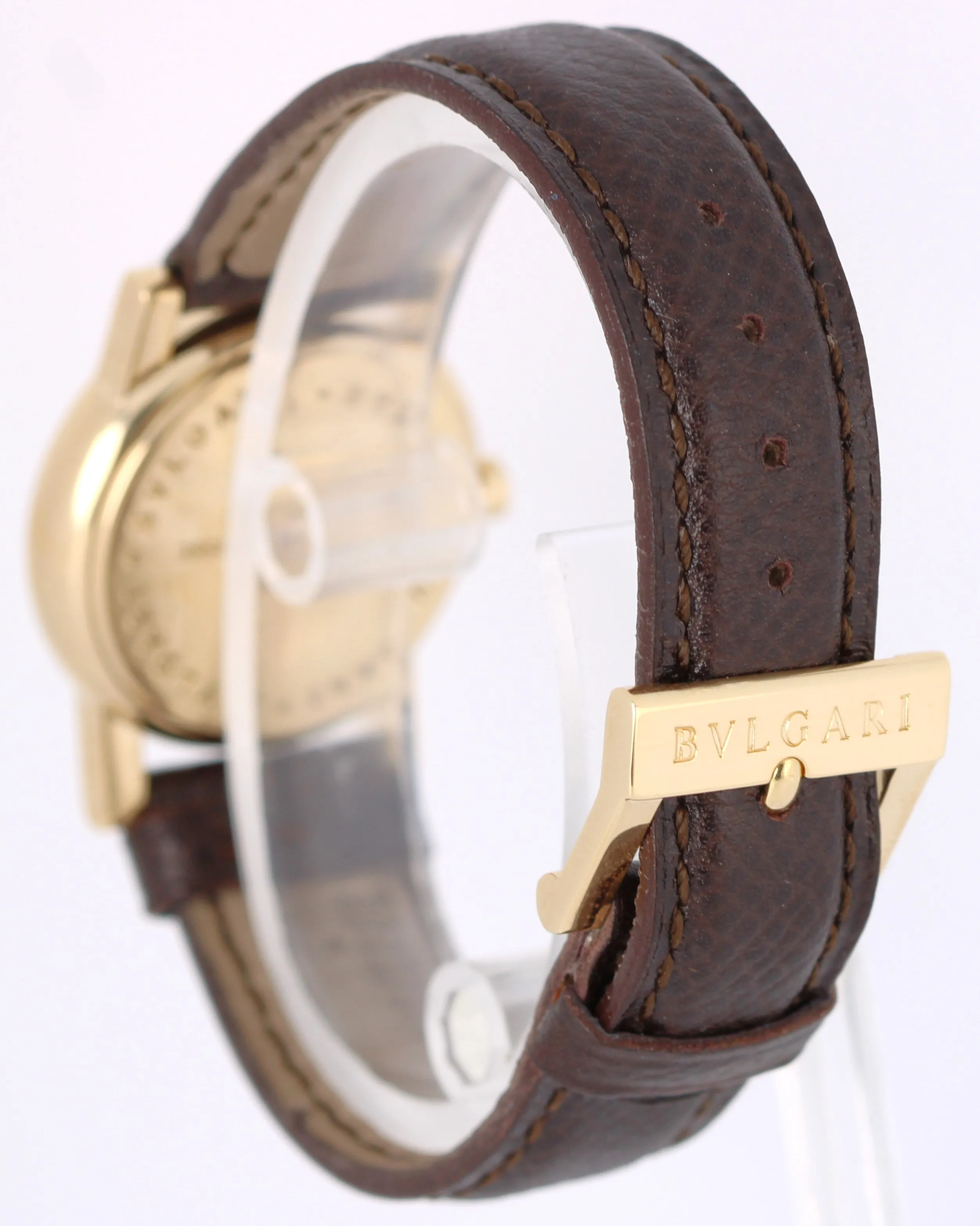 BVLGARI Bvlgari Anfiteatro 18kYellow Gold Cream 26mm AT26GL Quartz Leather Watch