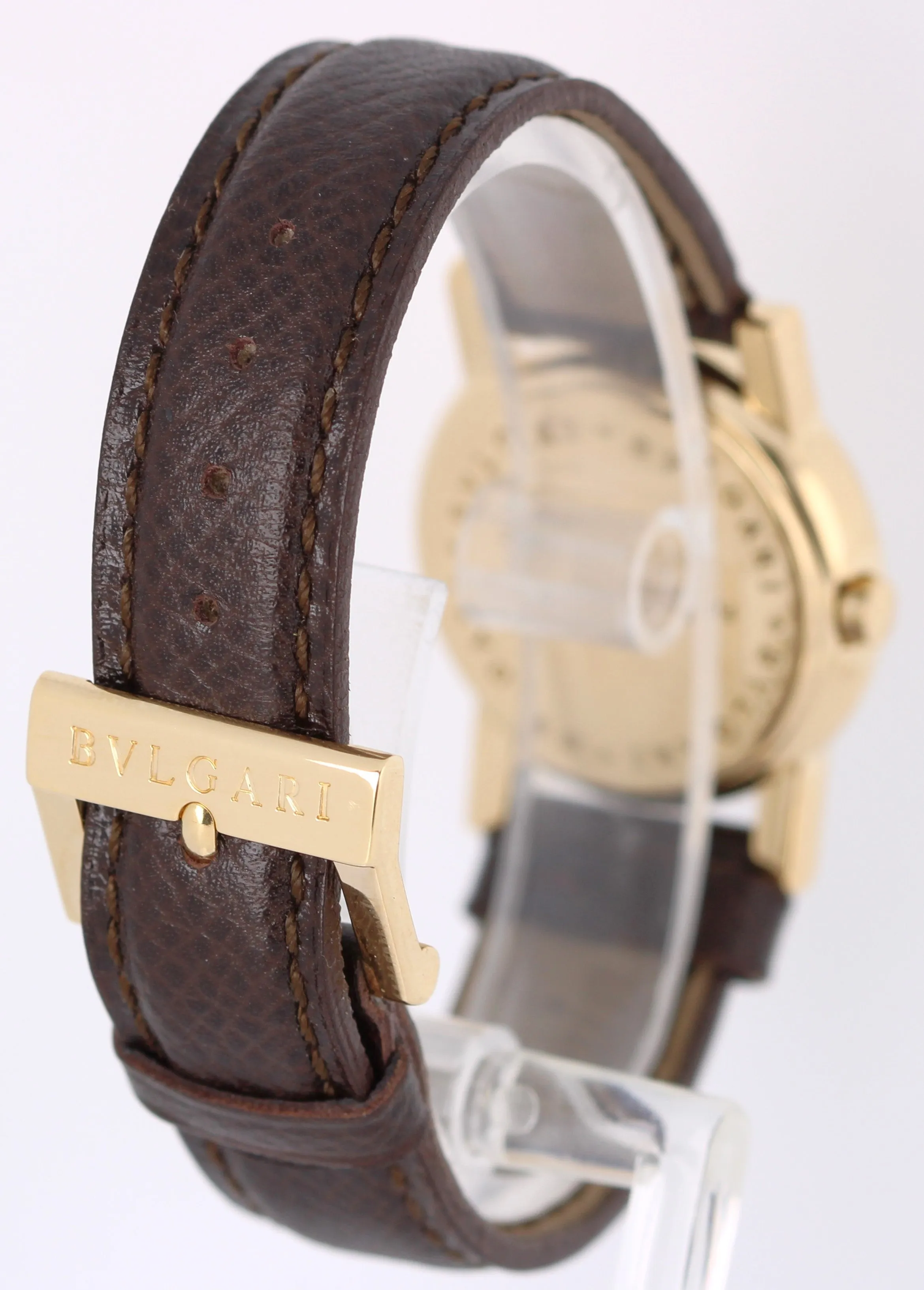 BVLGARI Bvlgari Anfiteatro 18kYellow Gold Cream 26mm AT26GL Quartz Leather Watch