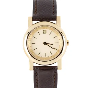 BVLGARI Bvlgari Anfiteatro 18kYellow Gold Cream 26mm AT26GL Quartz Leather Watch