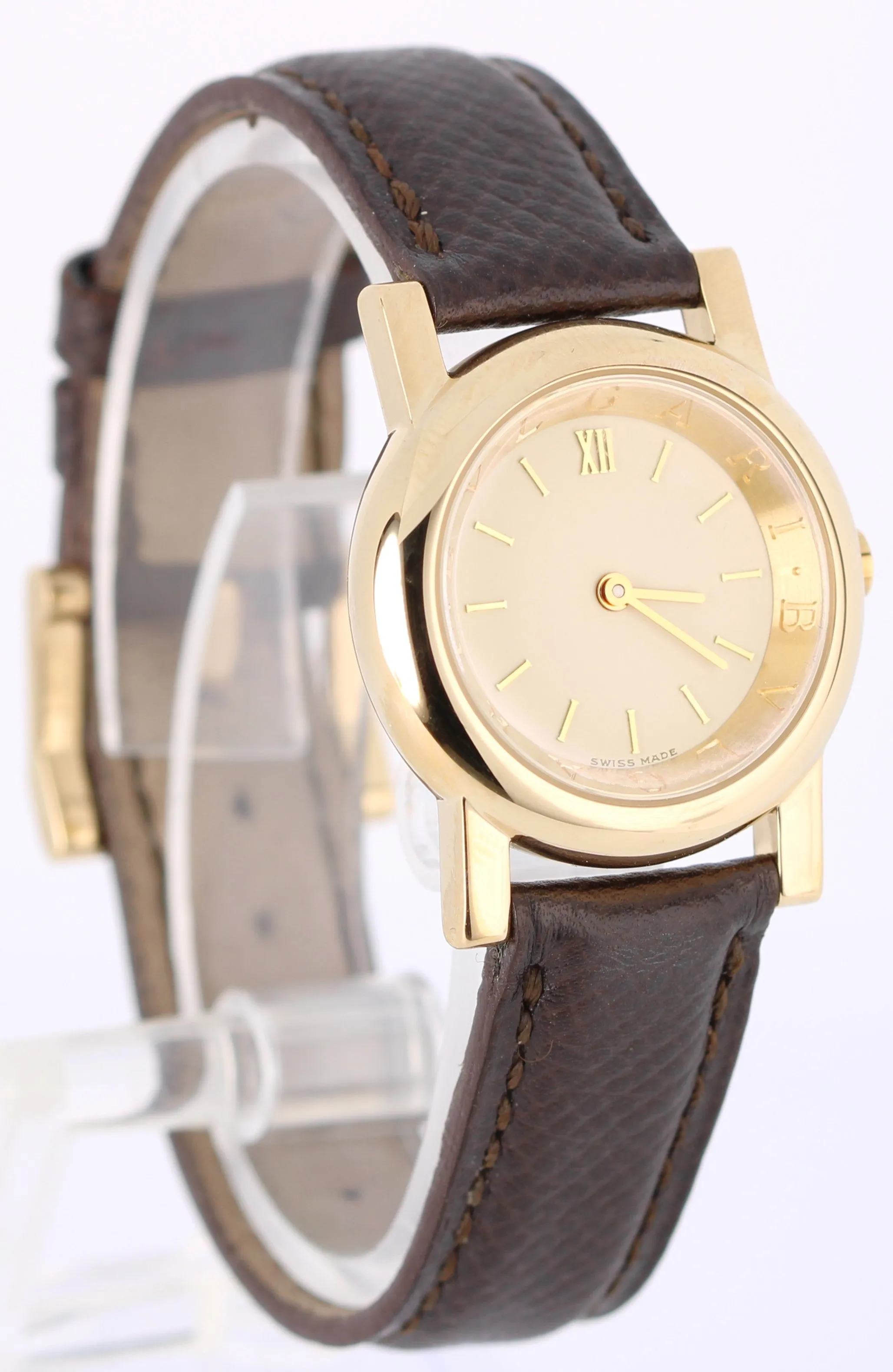 BVLGARI Bvlgari Anfiteatro 18kYellow Gold Cream 26mm AT26GL Quartz Leather Watch