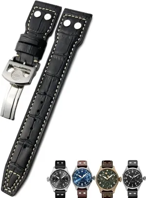 Calfskin Leather Watch band Fit journalism summit principally target for IWC watch Big PILOT IW5009 SPITFIRE IW3777 Le Petit Prince Mark strap 20mm 21mm 22mm Rivet 