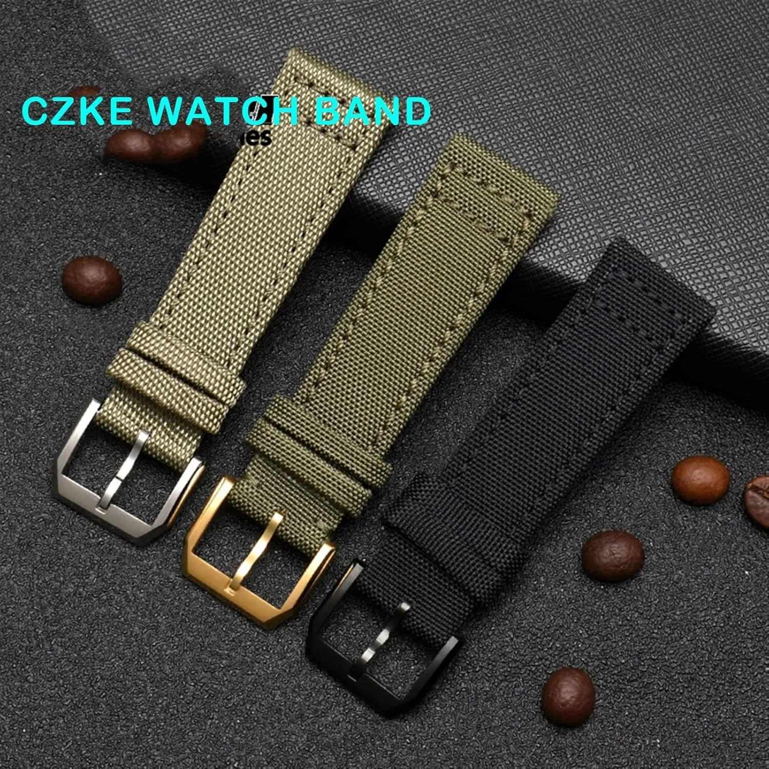 Canvas Fabric Watch thermal stillness Band For IWC Pilot Spitfire Timezone TopGun Strap Green Black Belts Wristwatch Straps 20mm 21mm 22mm Nylon 