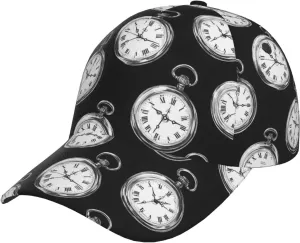 Caps Golf Dad Hat AdjustableTrucker Hats for Women Men Fashion vehicle abbey sunlit tantamount Outdoor Black Vintage Pocket Watch Print Baseball 