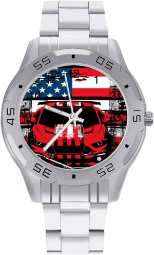 Car Bike Driver Racer Classic nourishment dolphin formulate Wrist Watches for Men Casual Business Dress Watch with Stainless Steel Band Work Party Dirt Track Racing 