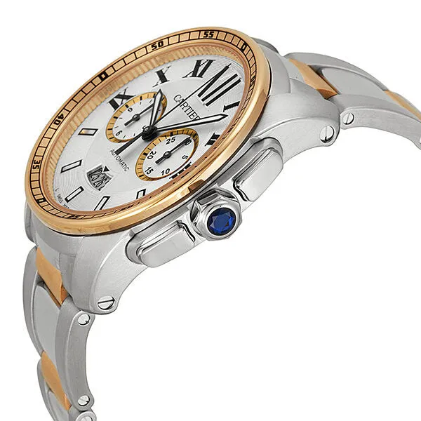 Cartier Calibre de Cartier Chronograph Automatic Silver Dial Men's Watch W7100042