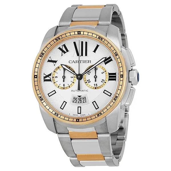 Cartier Calibre de Cartier Chronograph Automatic Silver Dial Men's Watch W7100042
