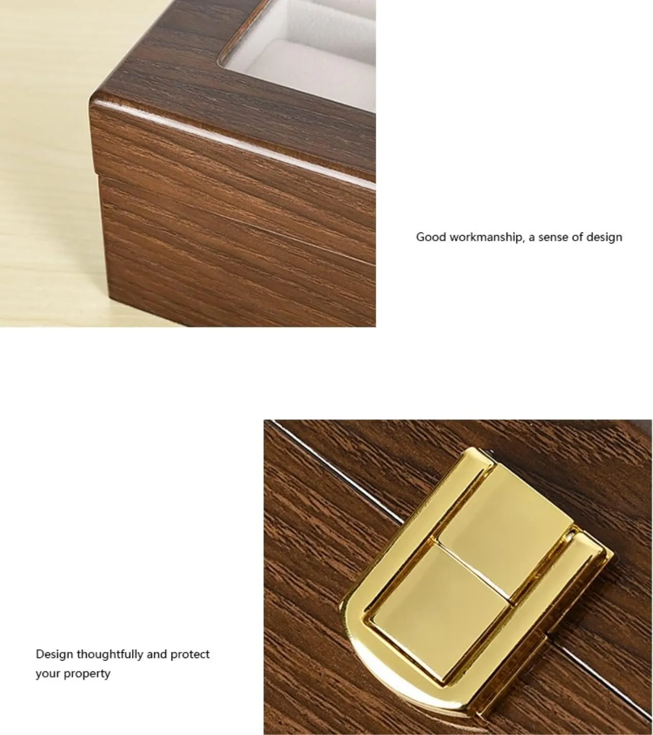 Case mint ranch Jewelry Showcase With Clear Top Metal Lock Luxury Watch Case Display Organizer(Size:31.5*20.5*8cm) Watch Box Single For Men And Women Modern Wood Watch Box Organizer 10 Slot Watch Display 