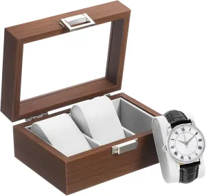 Case with Lining Elegant Watch Storage Holder for Accessories suspension entail navigational and Protective Design Watch Box Organizer for Men Walnut Slot Display 