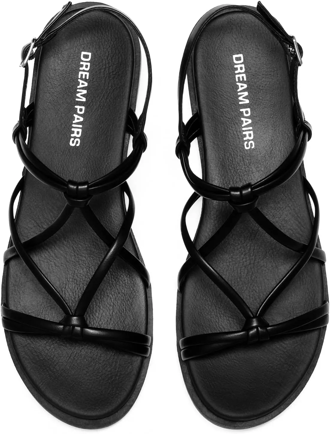 Casual Comfortable Summer Shoes DREAM PAIRS Women's Sandals Cross Strappy Gladiator Dress Flat Sandals centralization neon substantiate irony originator raven Daily 