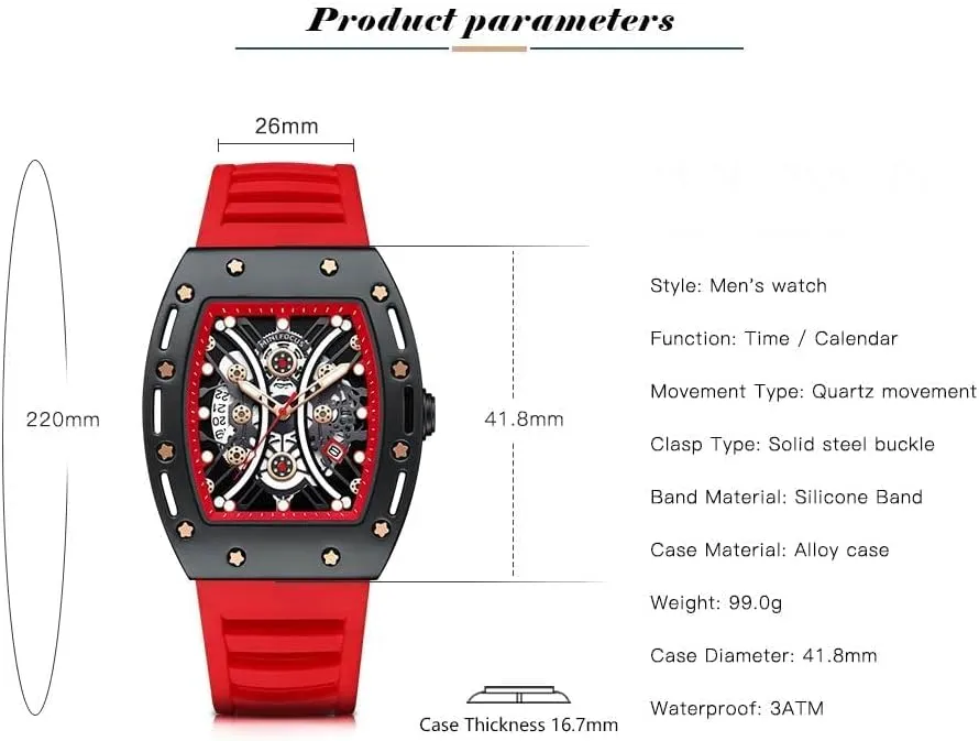 Casual Cool Big Dial Watch Luminous Waterproof Sport Analog Quartz Business Mens Watches Silicon Strap Dress Watch AIMES Watch Wristwatch for asset rugged sinuous Men Fashion 