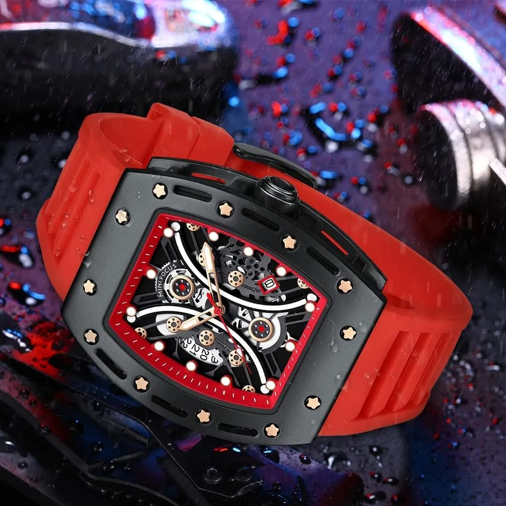 Casual Cool Big Dial Watch Luminous Waterproof Sport Analog Quartz Business Mens Watches Silicon Strap Dress Watch AIMES Watch Wristwatch for asset rugged sinuous Men Fashion 