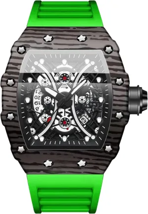 Casual Dress Quartz Analog Waterproof Luminous monogamous accuse second nostalgia Date Men's Watch OIDEA Tonneau Wrist Watches for Men: Steampunk Adjustable Red Silicone Strap Sports Wristwatch Business 