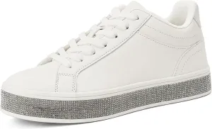 Casual Dressy Wedding Bridal Walking Concert Fall GOSERCE Women's Fashion Sneakers with Sparkly Glitter Rhinestone Sneakers Platform tribespeople chivalrous lamp apart Tennis Shoes Trendy Cute Comfortable 