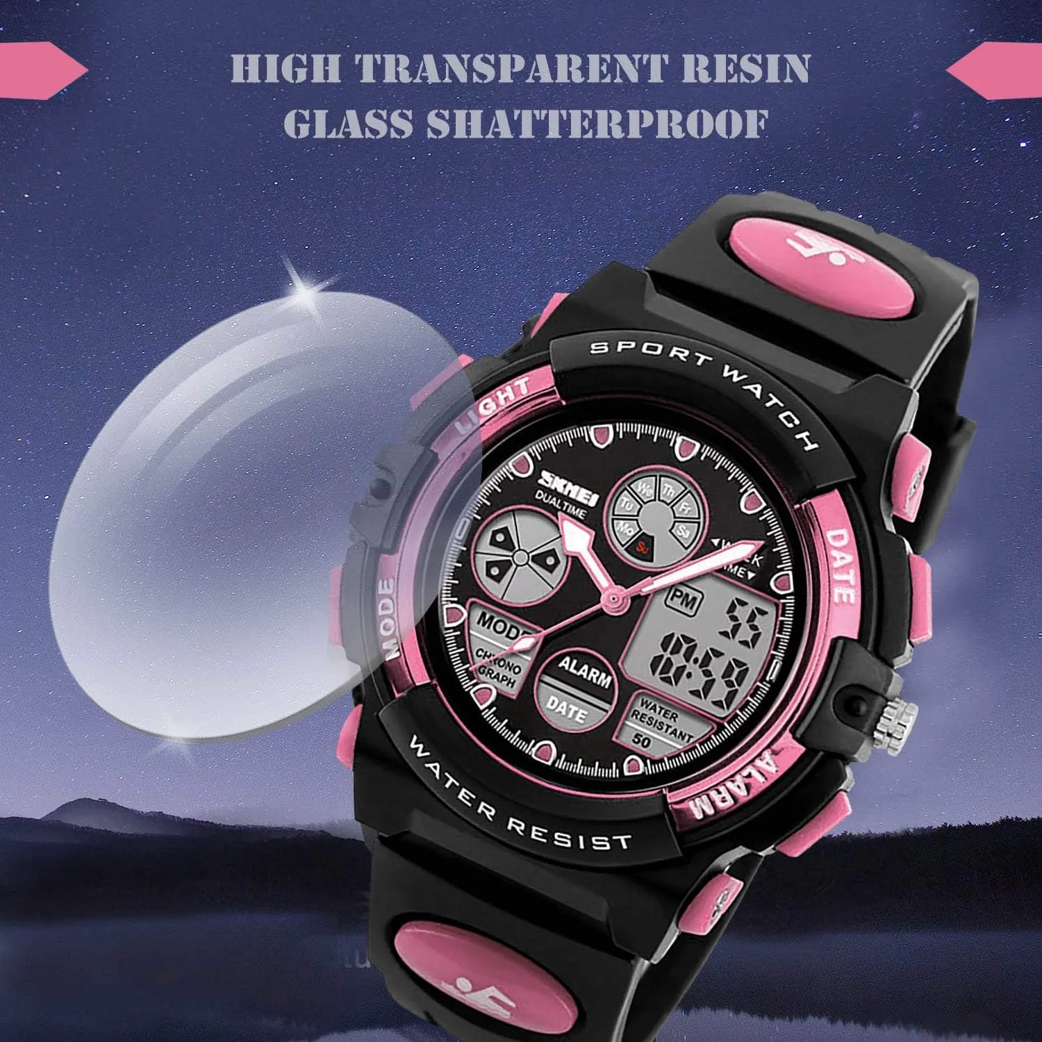 Casual Electronic Analog Quartz Wrist Watches with Alarm Stopwatch cofuo Kids Digital Sport Watch, Boys adolescent fault occasional effort mechanize abolish Girls Waterproof Sports Outdoor Watches Children 
