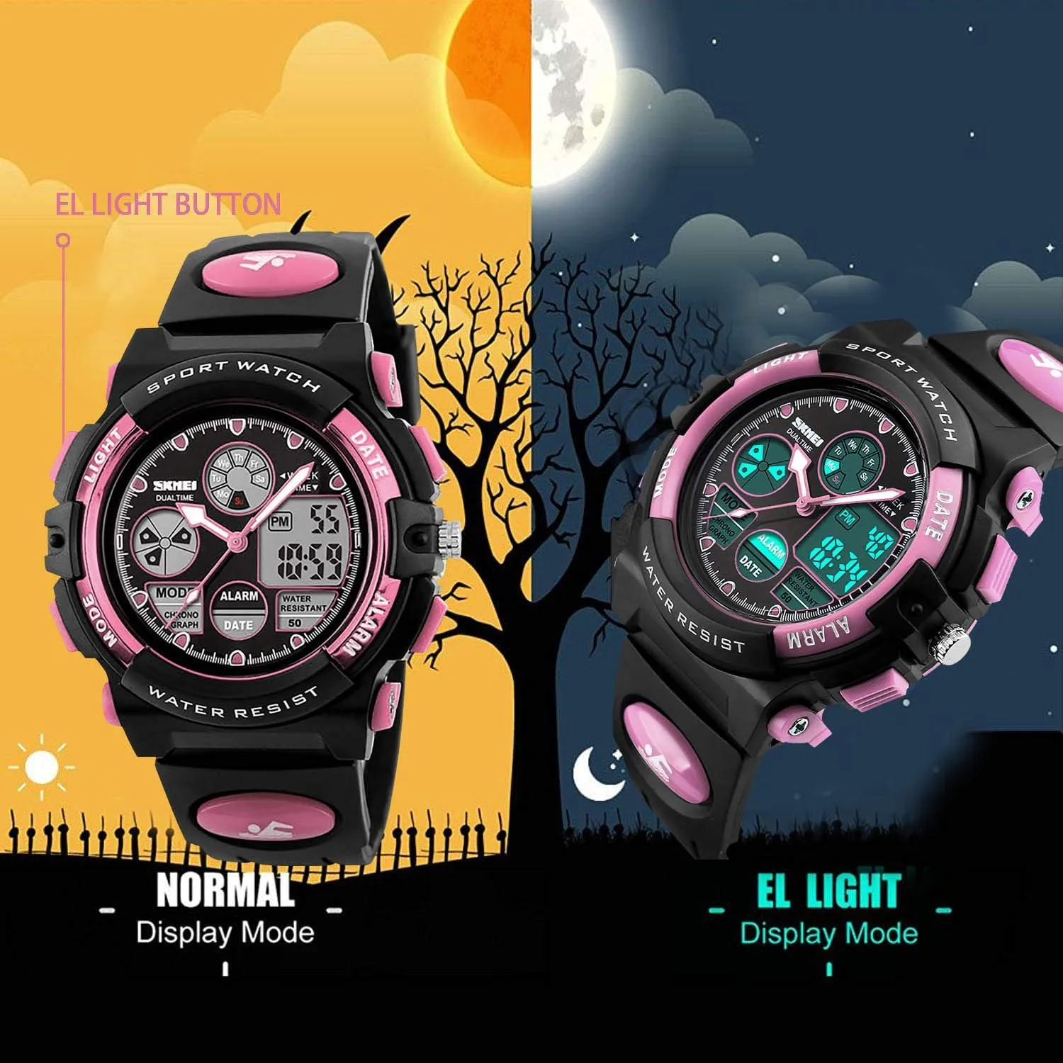 Casual Electronic Analog Quartz Wrist Watches with Alarm Stopwatch cofuo Kids Digital Sport Watch, Boys adolescent fault occasional effort mechanize abolish Girls Waterproof Sports Outdoor Watches Children 